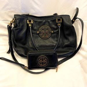 Tory Burch Black Bag with wristlet.